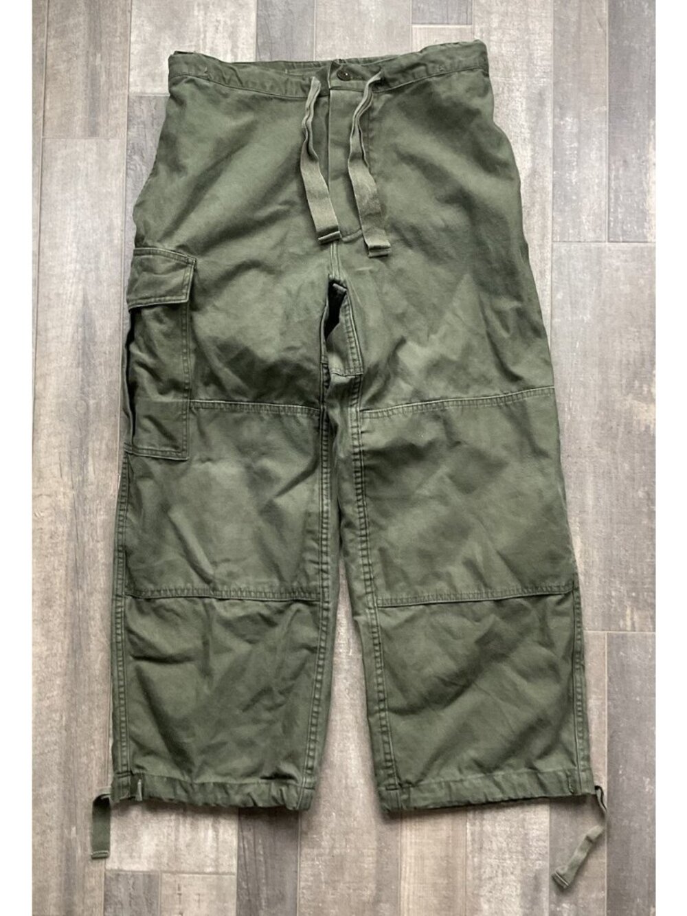 Vintage Military Fatigue Olive Green Pants OG 107 30 Waist Army Double Knee RARE